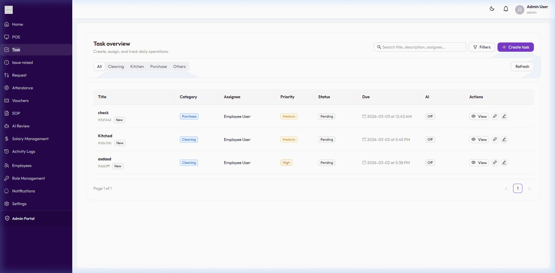 Tasks & SOP Management